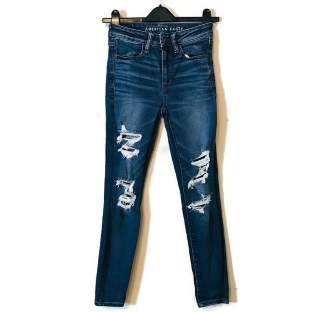 American Eagle Distressed Hi Rise Jegging Skinny Jeans l Size 2 Short Petite 26